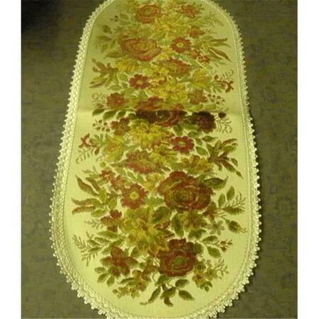 TAPESTRY TRADING 14 x 46 in. Begium Table Runner Baroque- Red BA1446R